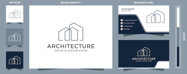 Arquitectura de logotipo simple con diseño minimalista de ilustración de vector de símbolo de hogar moderno