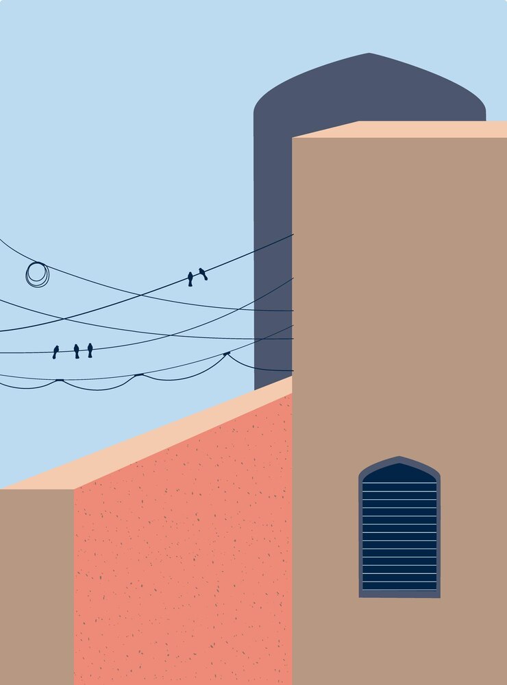Vector arquitectura minimalista formas geométricas abstractas escalera arco elementos botánicos minimalista