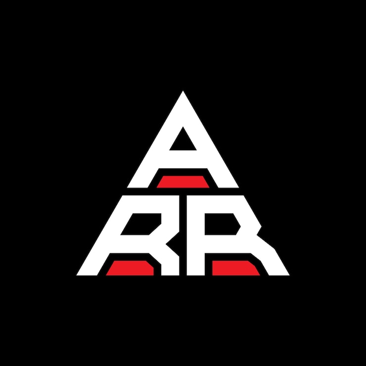 Vector arr diseño de logotipo triangular con forma de triángulo arr diseño del logotipo triángulo monograma arr triángulo vectorial plantilla del logotipo con color rojo arr logotipo triangular sencillo elegante y lujoso