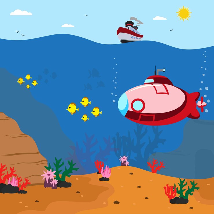 Arrecife de coral marino bajo el agua mar océano naturaleza ilustración