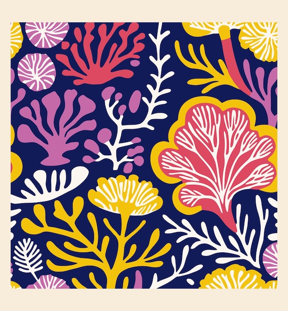 Los arrecifes de coral con un colorido patrón de impresión artística