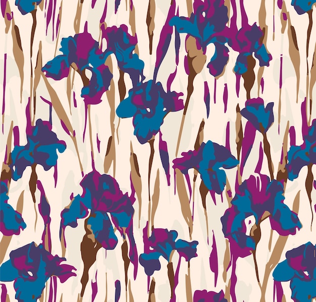 Arreglo floral abstracto con flores de iris