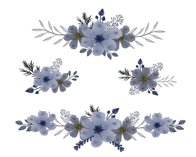 Vector arreglo floral acuarela