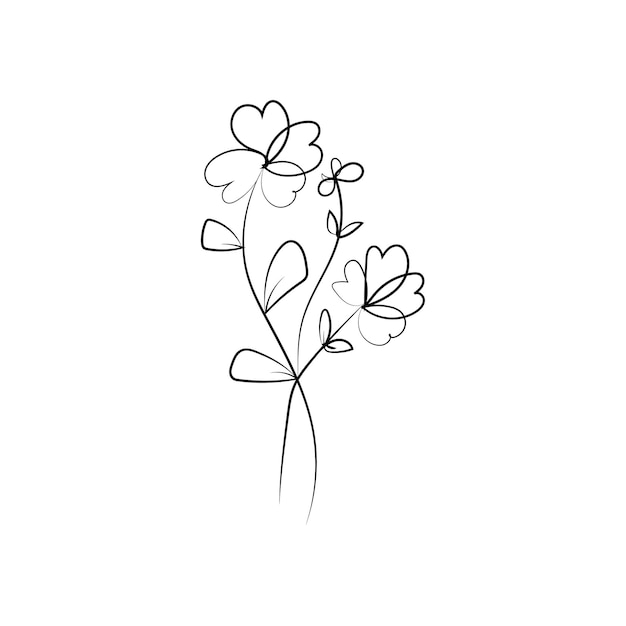Arreglo floral de arte de línea delicado