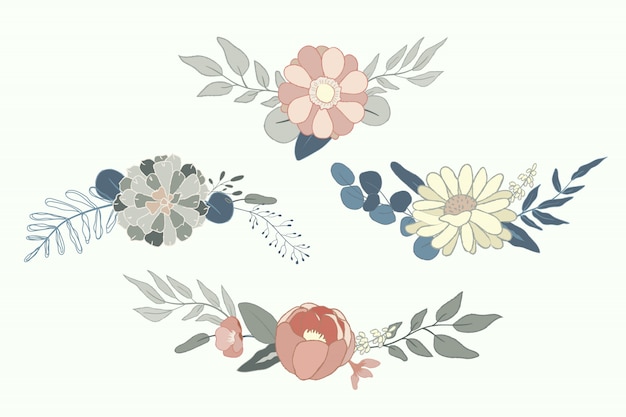 Arreglo floral en colores pastel