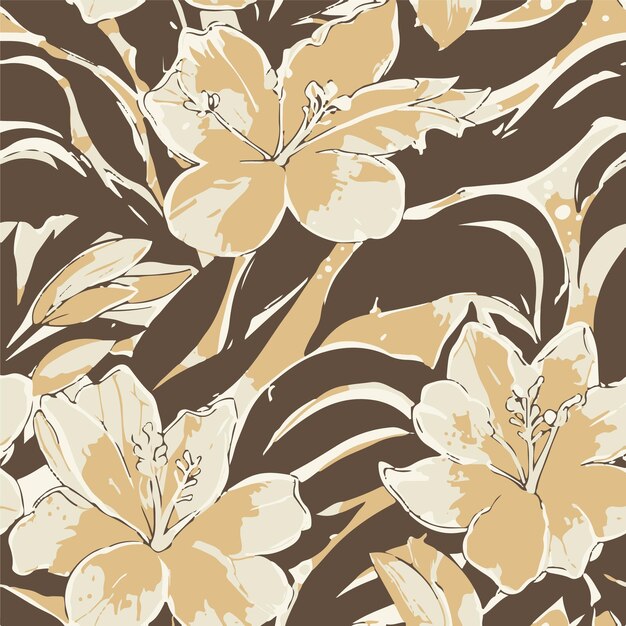 Arreglo floral de hibisco tropical con tonos marrones y beige