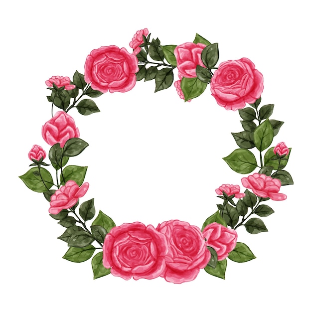 Arreglo floral de rosas con acuarela