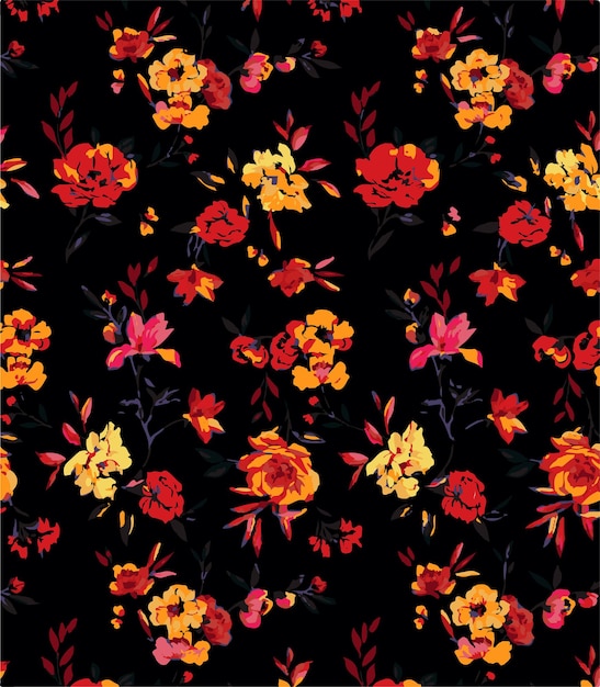 Arreglo floral vibrante sobre un fondo oscuro