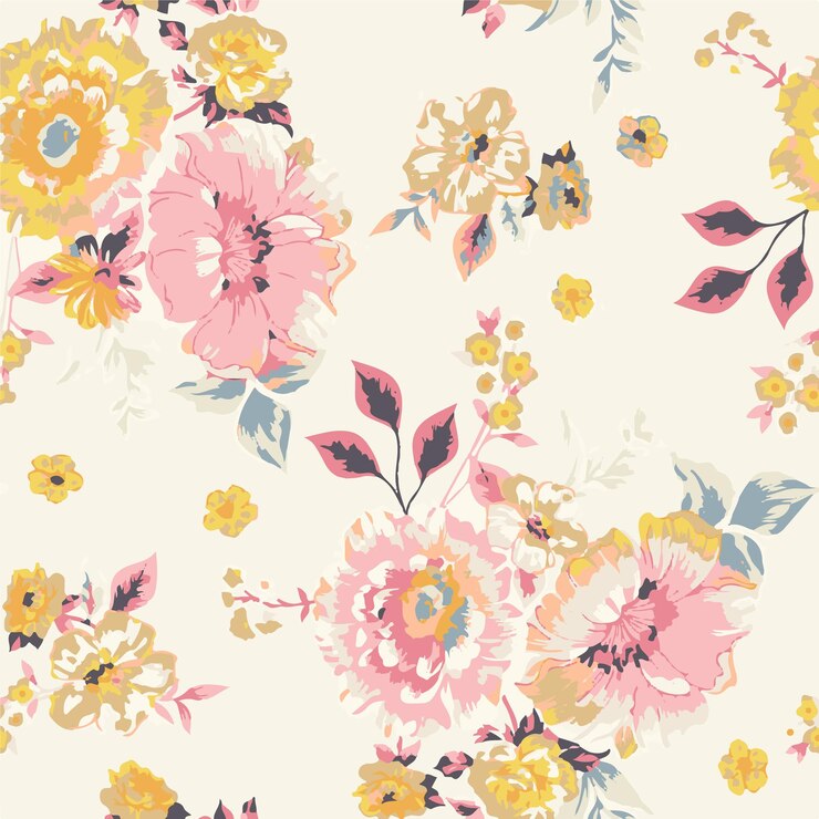 Arreglo floral vintage en rosa y amarillo