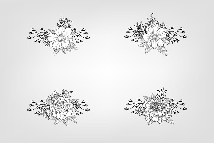 Vector arreglo de hojas de flores florales corona