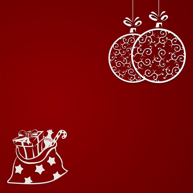 Arreglo rojo oscuro navideño de bolas Juguetes navideños en estilo retro