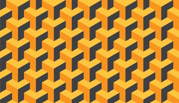 Arreglo tridimensional en forma de cubo con fondo de patrón geométrico abstracto