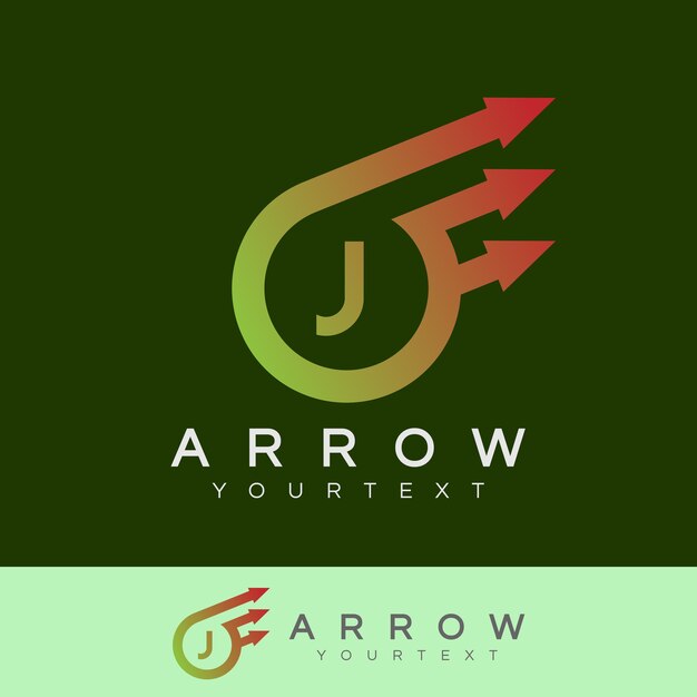Arrow initial Letter J Logo de diseño