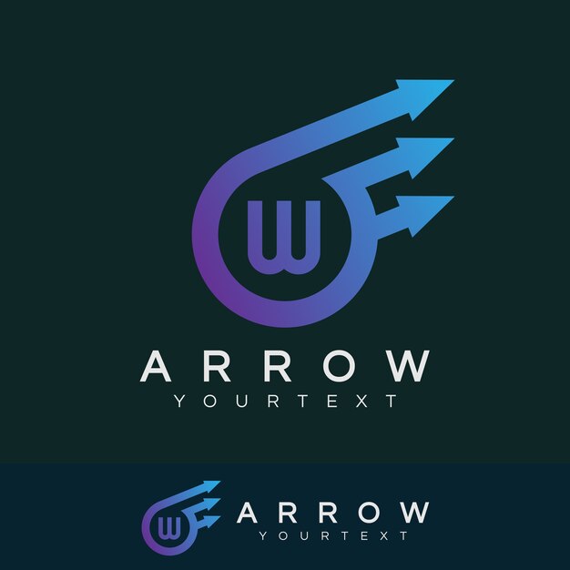 Arrow initial letter w logo de diseño