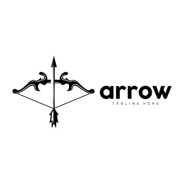 Arrow Logo Bow Arrow Minimalista Diseño simple Archer Vector Templet Ilustración Símbolo Icono