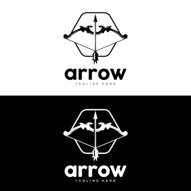 Arrow Logo Bow Arrow Minimalista Diseño simple Archer Vector Templet Ilustración Símbolo Icono