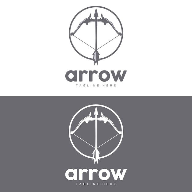 Arrow logo bow arrow minimalista diseño simple archer vector templet ilustración símbolo icono