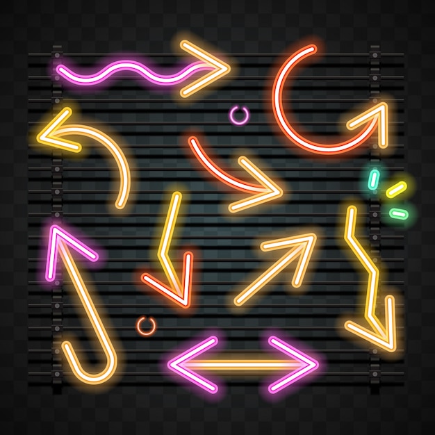 Vector arrow neon