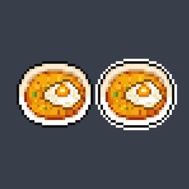 Arroz frito en estilo pixel art