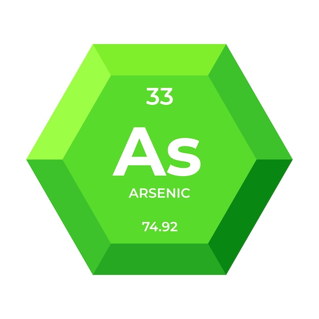 El arsénico es el elemento químico número 33 del grupo de los metaloides.