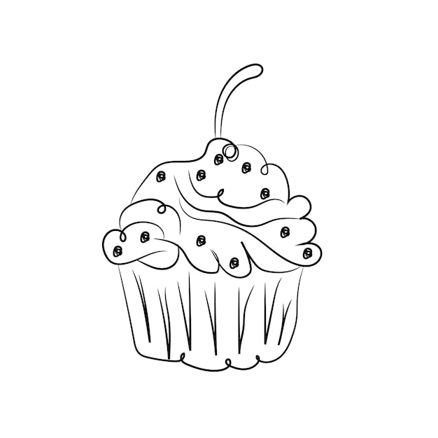 Art Cupcake con línea de cereza