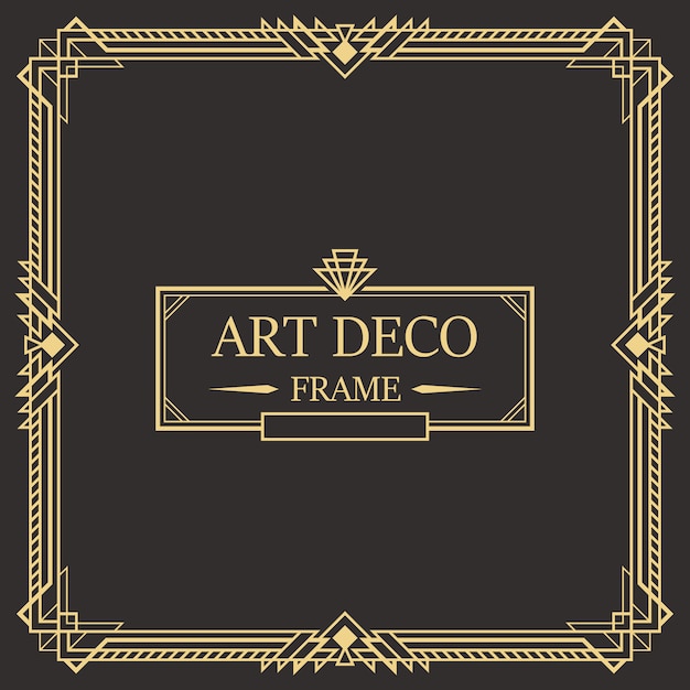 Art deco frontera y plantilla de marco.