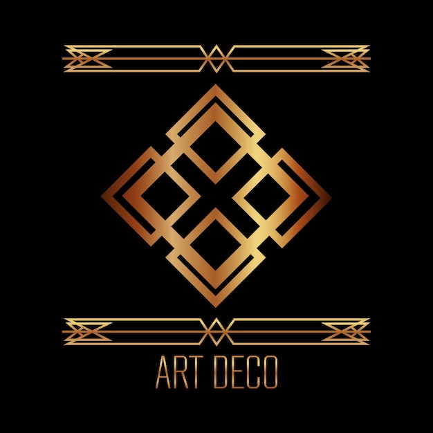 art deco de lujo elegante vintage ornamento de oro