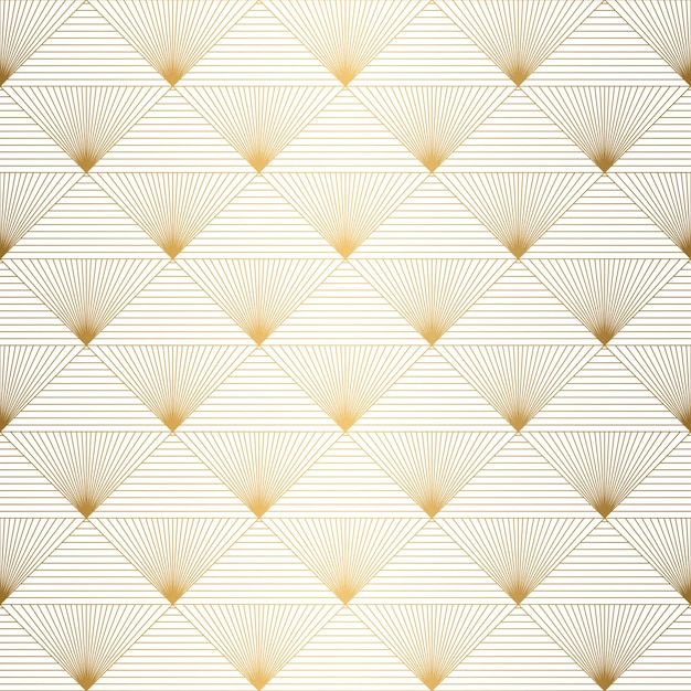 Art Deco patrón sin costuras de fondo blanco y dorado conchas metálicas o escamas ornamento de encaje diseño geométrico minimalista líneas vectoriales motivos de los años 19201930 ilustración vintage de lujo ornamento de boda