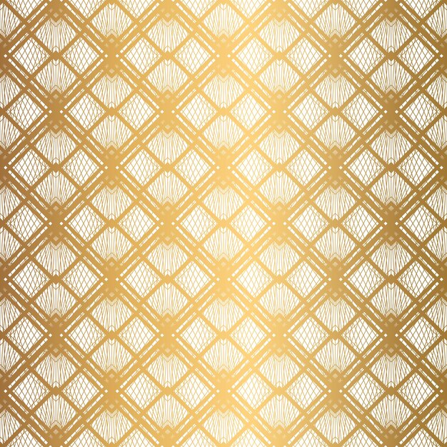 Art Deco Patrón fondo blanco y dorado sin costuras conchas metálicas o escamas ornamento de encaje diseño geométrico minimalista líneas vectoriales motivos de los años 1920 1930 Ilustración vintage de lujo