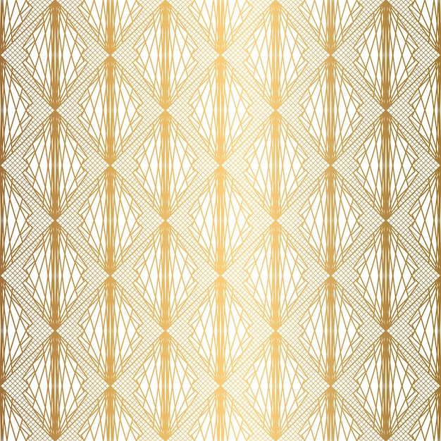 Art Deco Patrón fondo blanco y dorado sin costuras conchas metálicas o escamas ornamento de encaje diseño geométrico minimalista líneas vectoriales motivos de los años 1920 1930 Ilustración vintage de lujo