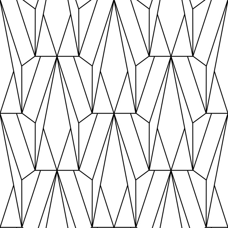 Vector art deco patrón fondo vectorial en el estilo de la década de 1920 textura en blanco y negro para uso en diseño de interiores, como papel tapiz, almohadillas, cubiertas de cortinas, impresiones, tapicería, etc.