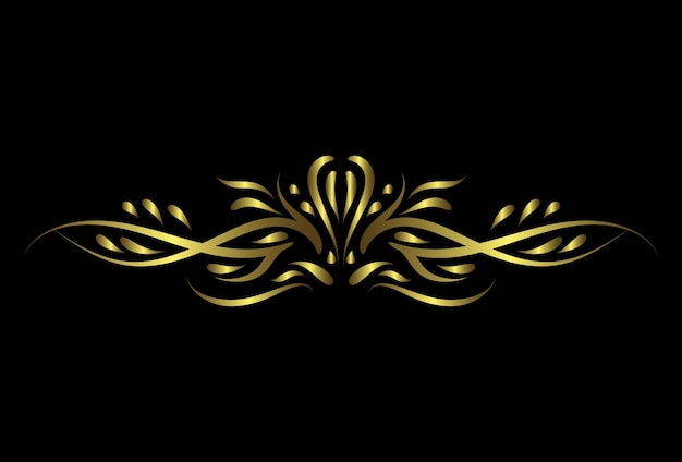Art Deco rizos florales y remolinos elementos vectoriales ornamentales divisores o encabezados Decorativo Vintage