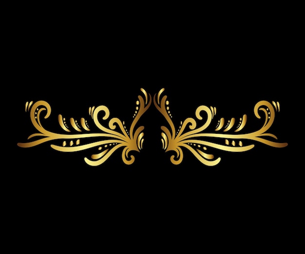 Art Deco rizos florales y remolinos elementos vectoriales ornamentales divisores o encabezados Decorativo Vintage