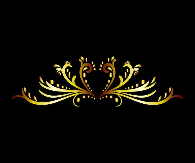 Art Deco rizos florales y remolinos elementos vectoriales ornamentales divisores o encabezados Decorativo Vintage