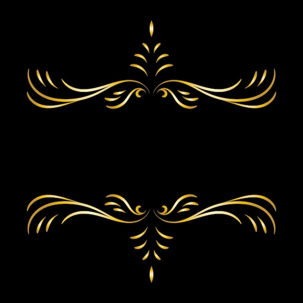 Art Deco rizos florales y remolinos elementos vectoriales ornamentales divisores o encabezados Decorativo Vintage
