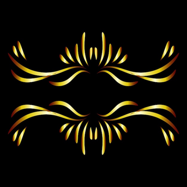 Art Deco rizos florales y remolinos elementos vectoriales ornamentales divisores o encabezados Decorativo Vintage