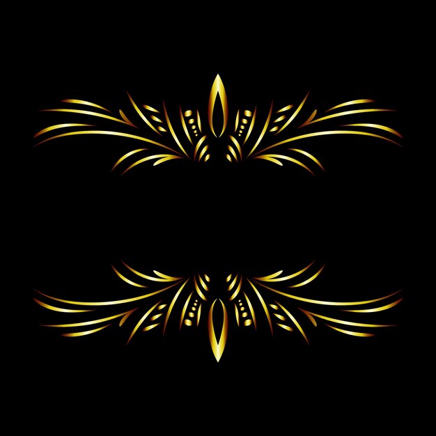Art Deco rizos florales y remolinos elementos vectoriales ornamentales divisores o encabezados Decorativo Vintage