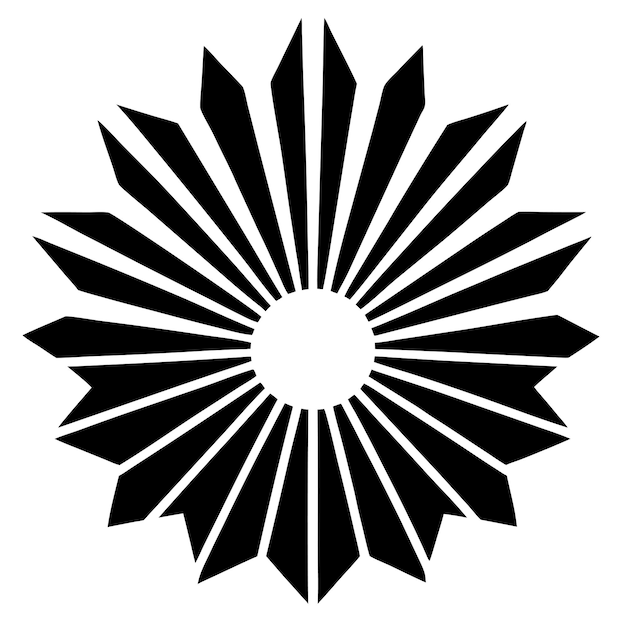art deco sunburst con líneas radiantes y arte vectorial en negrita e ilustración