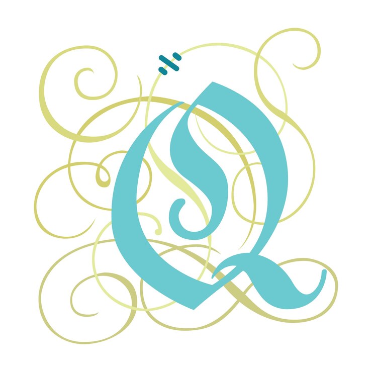 Vector art gothic initial caps font mayúscula q diseño vectorial