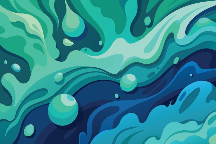Vector arte abstracto azul azul verde gradiente de pintura de fondo con textura de grunge fluido líquido de fondo