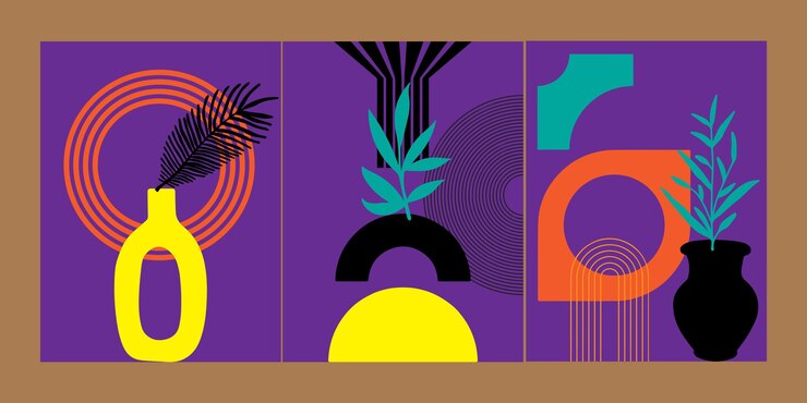 Vector arte abstracto para decoración y colección imprimible y fácil de editar
