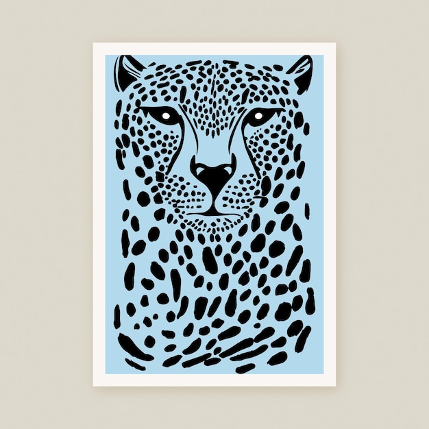 Vector arte abstracto dibujado a mano de guepardo