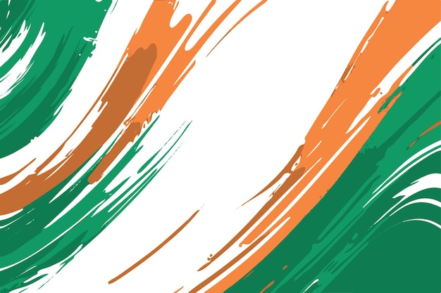 Arte abstracto en Irlanda Bandera Colores naranja verde y blanco Pinceladas