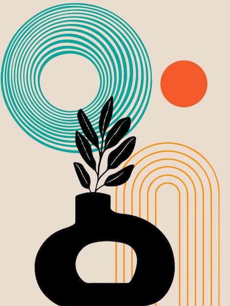 arte abstracto moderno y decoración de paredes de forma geométrica