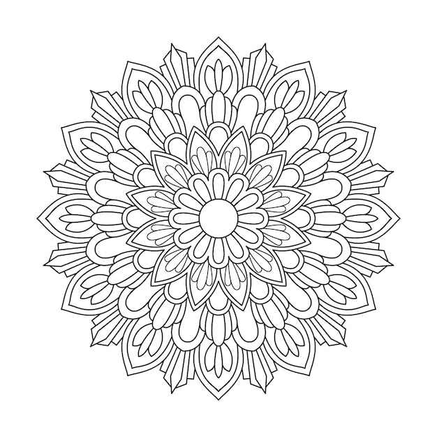 Arte abstracto papel de flores diseño de mandala página de libro de colorear