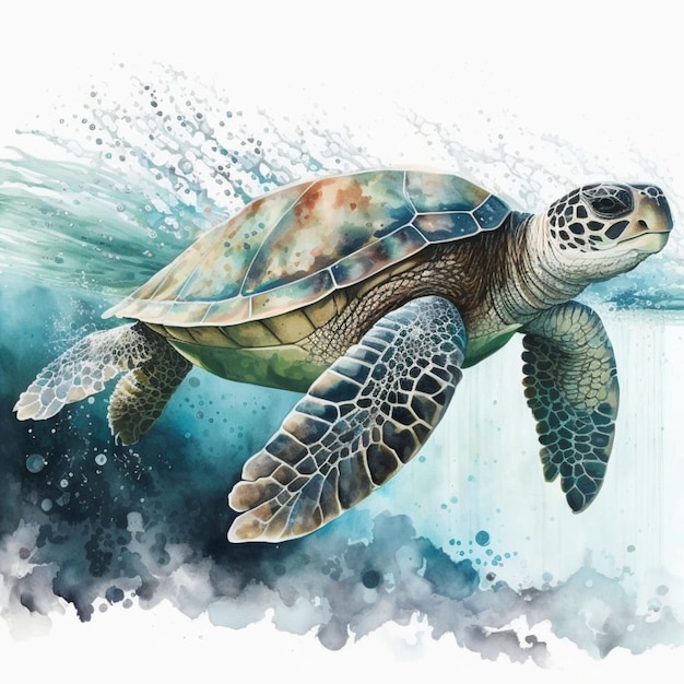 Vector arte de la acuarela de las tortugas