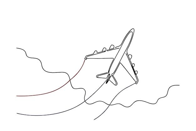 Arte avión de línea en vuelo