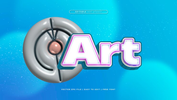 Vector arte azul blanco y gris gris estilo de fuente de efecto de texto editable en 3d