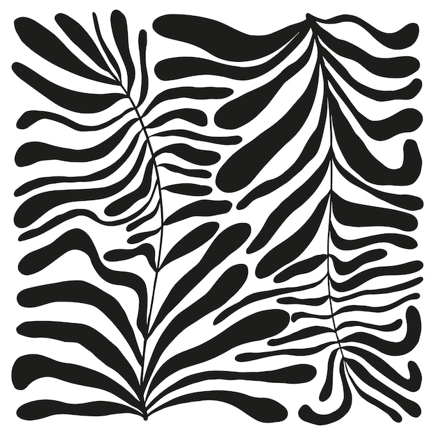 Arte botánico de moda Groovy dibujo floral vectorial Ilustración