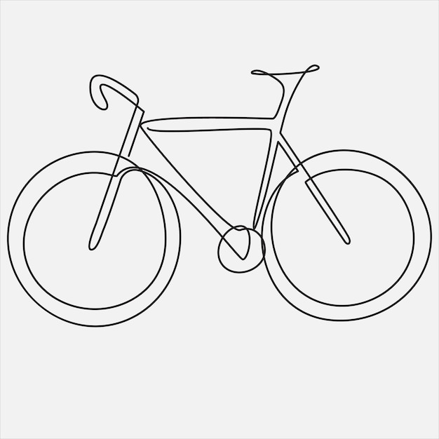 Arte de ciclo de ilustración vectorial de dibujo de línea continua a mano